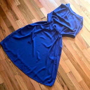 Blue scoop 3/4 dress with pockets